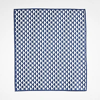 Modern Check Indigo Recycled Kitchen Towels, Set of 2