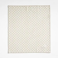 Modern Check Alabaster Beige Recycled Kitchen Towels, Set of 2
