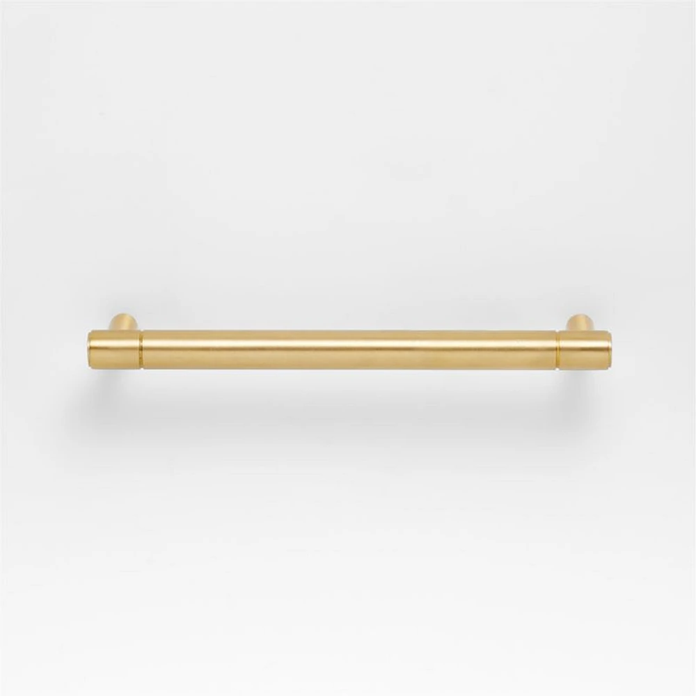 Modern 5" Flat-End Brushed Brass Cabinet Drawer Bar Pull