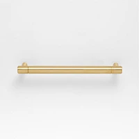 Modern 5" Flat-End Brushed Brass Cabinet Drawer Bar Pull