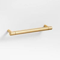 Modern 5" Flat-End Brushed Brass Cabinet Drawer Bar Pull