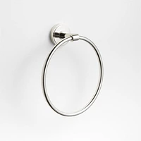 Modern Flat-End Polished Chrome Bathroom Hand Towel Ring