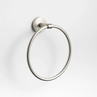 Modern Flat-End Brushed Nickel Bathroom Hand Towel Ring