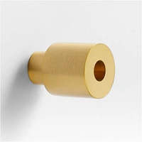 Modern Flat-End Pedestal Brushed Brass Cabinet Knob