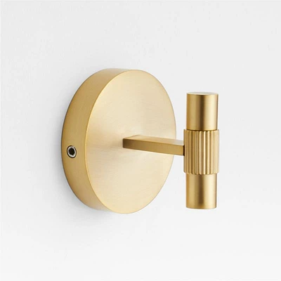 Modern Fluted Brushed Brass Bathroom Towel Hook
