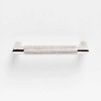 Modern Knurled 4" Polished Chrome Cabinet Pull