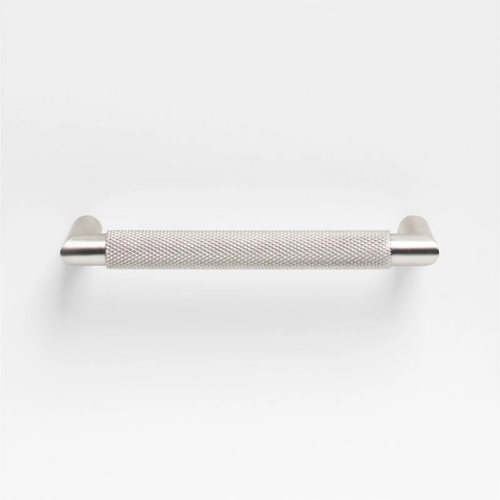 Modern Knurled 5" Brushed Nickel Cabinet Pull