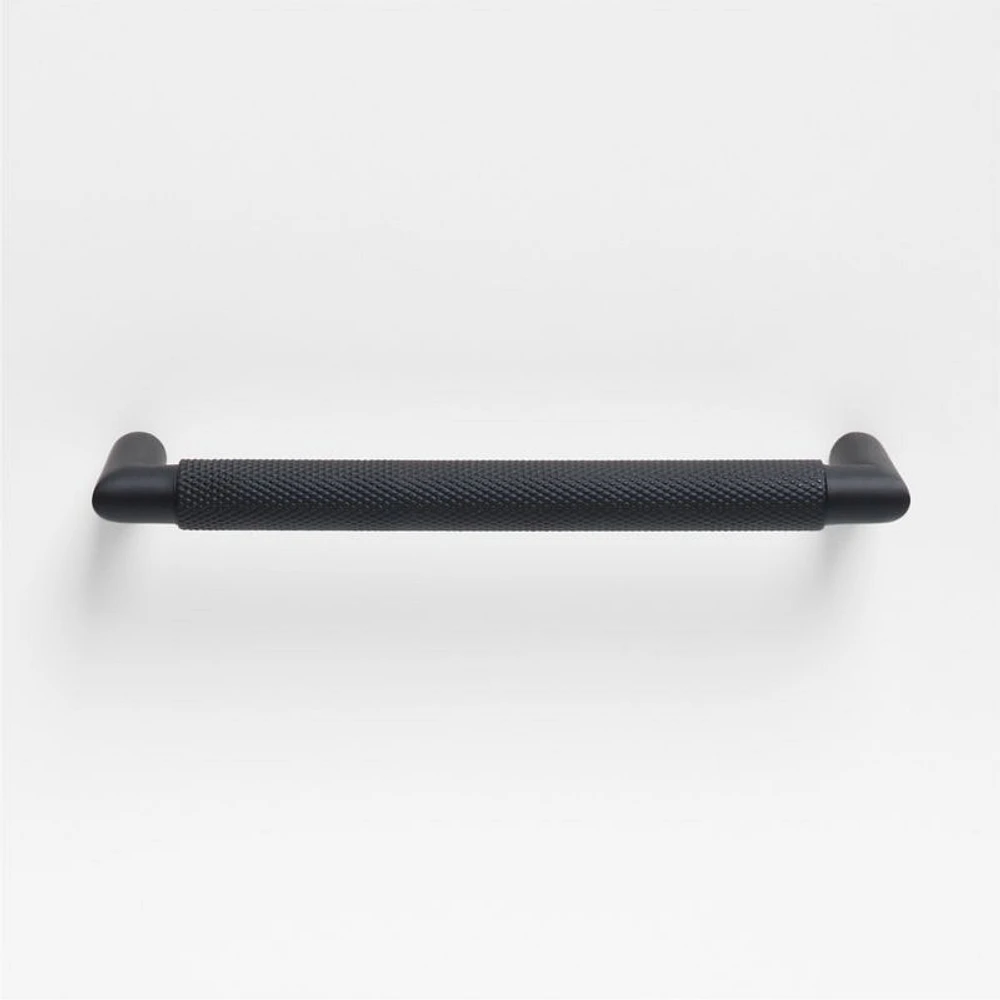 Modern Knurled 6" Matte Black Cabinet Pull