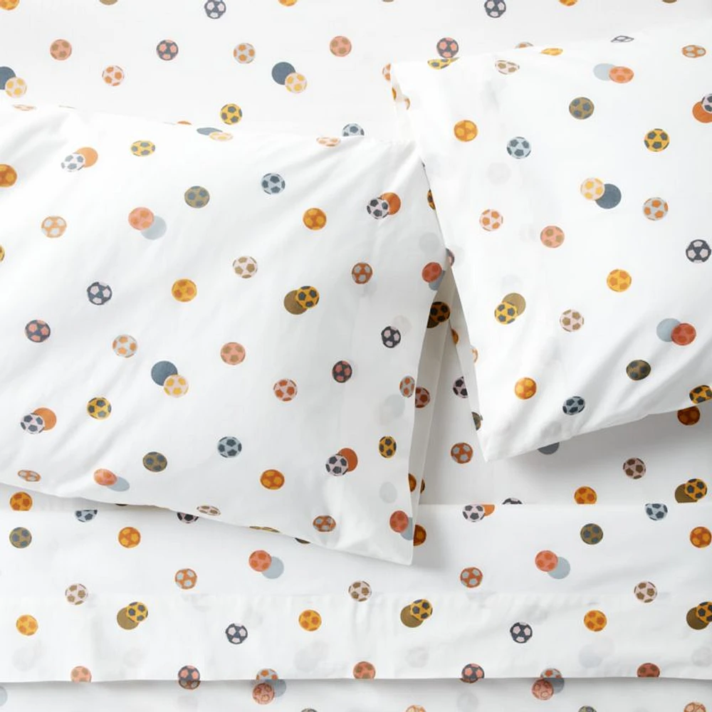 Stay Cool Modern Soccer Organic Cotton Kids Queen Sheet Set