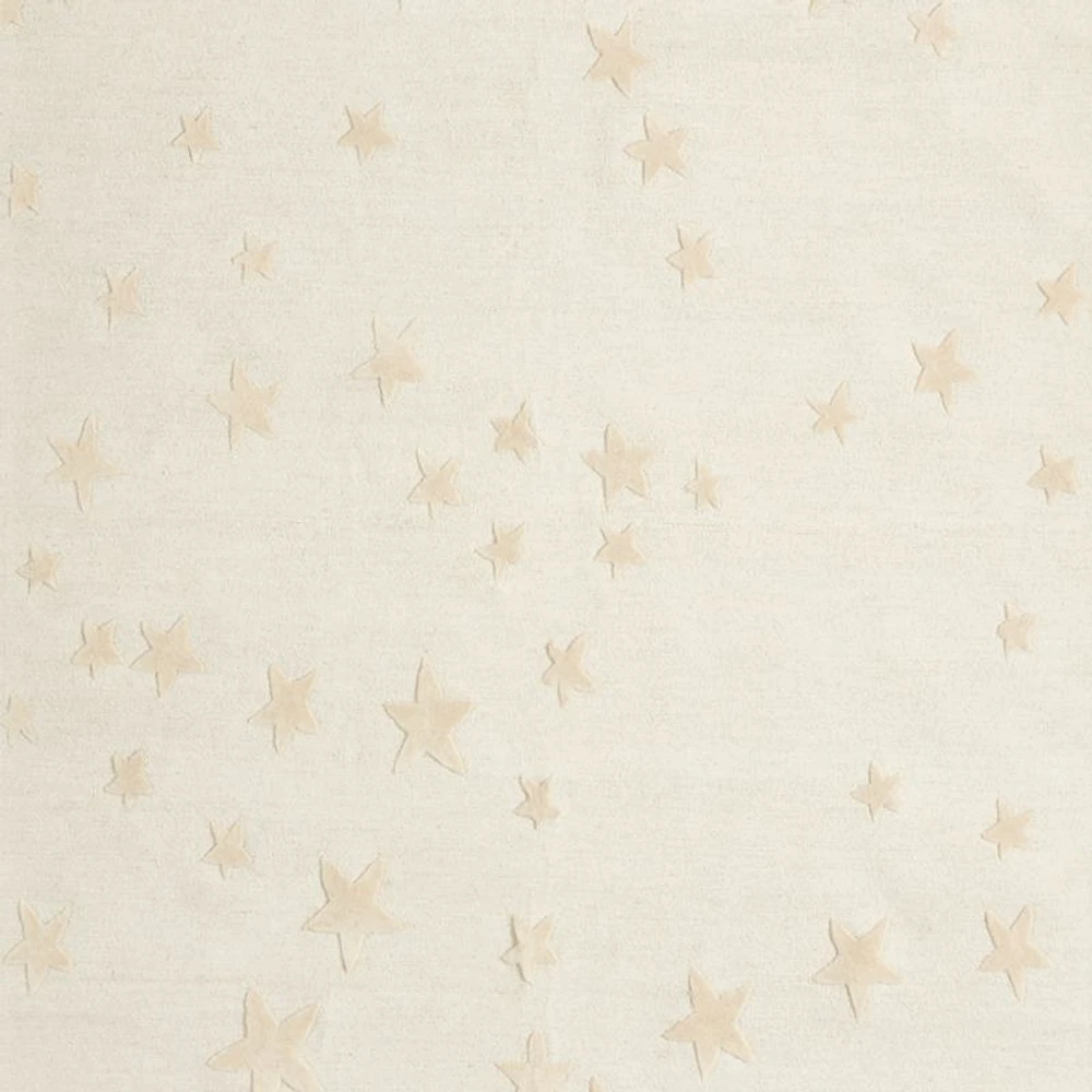 Modern Star Wool Pampas Ivory Kids 12"x18" Rug Swatch