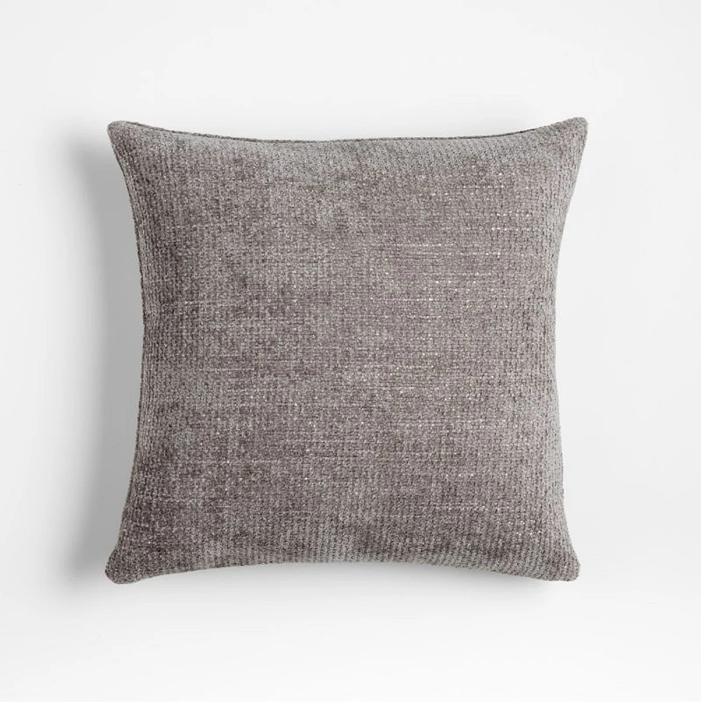 Monarch Chenille 18x18 Grey Throw Pillow Cover