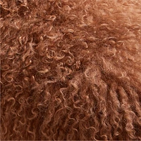 Spiced Orange Mongolian Sheepskin 20x20 Throw Pillow Cover