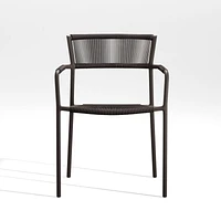 Morocco Graphite Stackable Outdoor Dining Chair with Arms