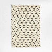 Moroccan Arlequin Diamond Wool Charcoal Kids Area Rug 5'x8'