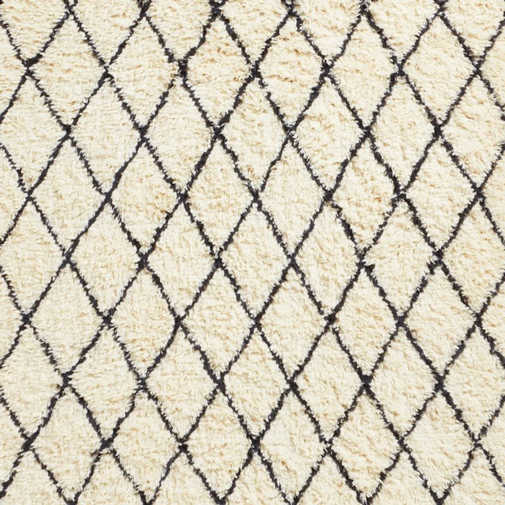 Moroccan Arlequin Diamond Wool Charcoal Kids Area Rug 5'x8'