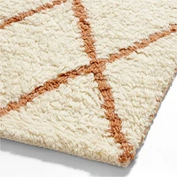 Moroccan Arlequin Diamond Wool Pink Kids Area Rug 5x8