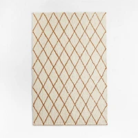 Moroccan Arlequin Diamond Wool Pink Kids Area Rug 5x8
