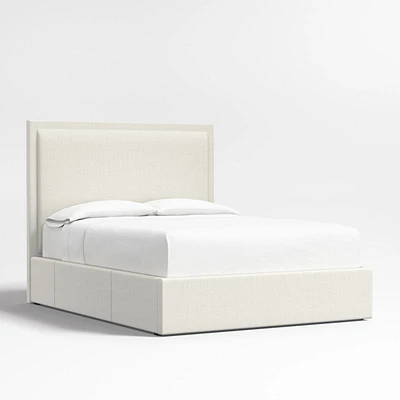 Meraux 56" Ivory Queen Upholstered Headboard with Storage Bed Base