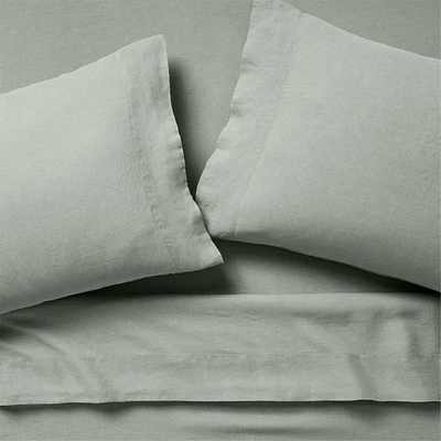 Aire Natural Hemp Sage Shadow Green Full Bed Sheet Set