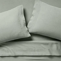 Aire Natural Hemp Sage Shadow Green Full Bed Sheet Set