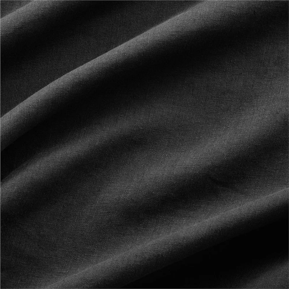 Black/Grey Natural Hemp Fiber Reversible Full/Queen Duvet Cover
