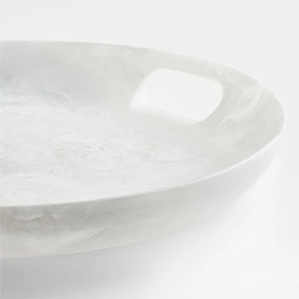 Naya White Resin 17.75" Round Serving Tray