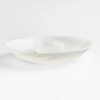 Naya White Resin Chip and Dip Bowl