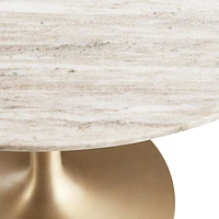 Nero 36" Brown Marble Dining Table with Brass Base