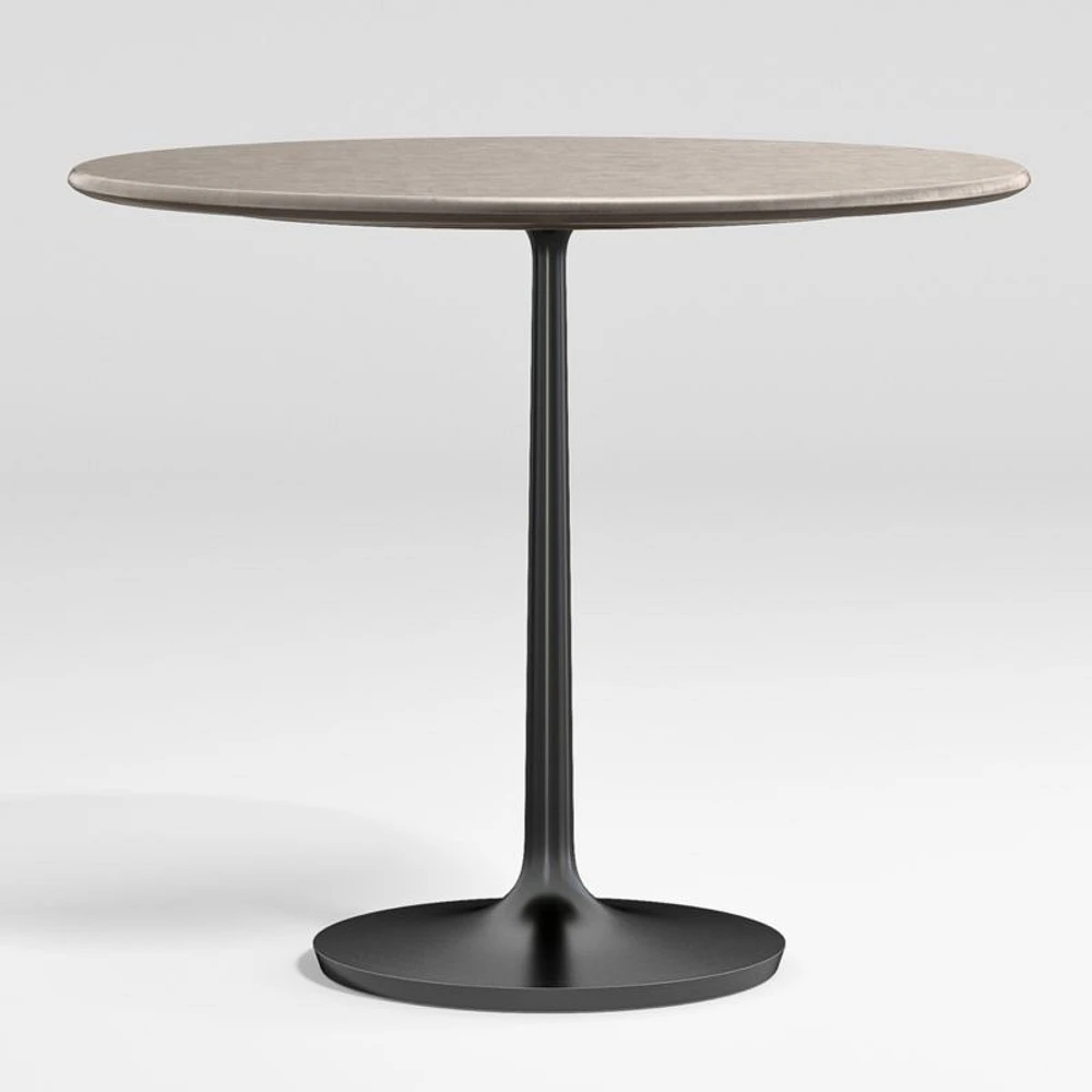 Nero 36" Round Concrete Dining Table with Matte Black Base