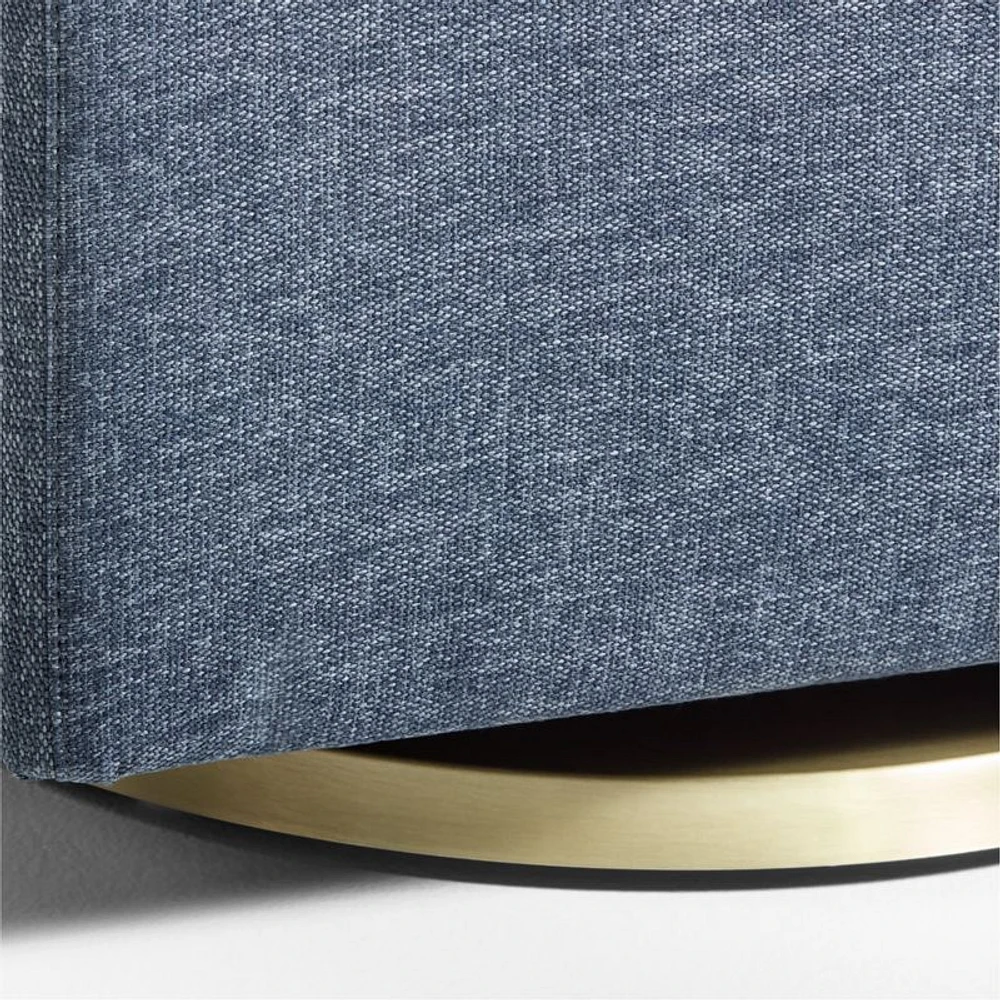 Nessa Navy Blue Nursery Gliding Ottoman with Gold Base