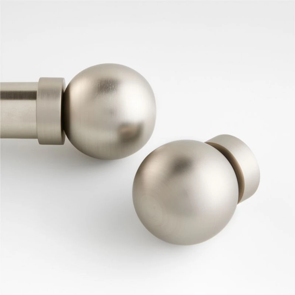 Brushed Nickel Round Curtain End Cap Finials
