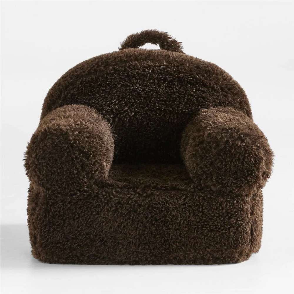 Sesame Brown Mongolian Faux Fur Kids Lounge Nod Chair Cover
