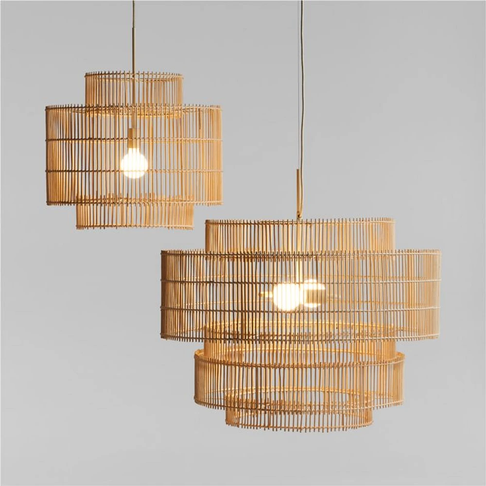 Noon Small Natural Wicker Pendant Light by Leanne Ford