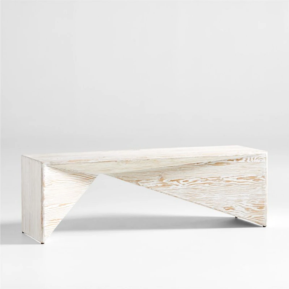 Nord White Wood Entryway Bench