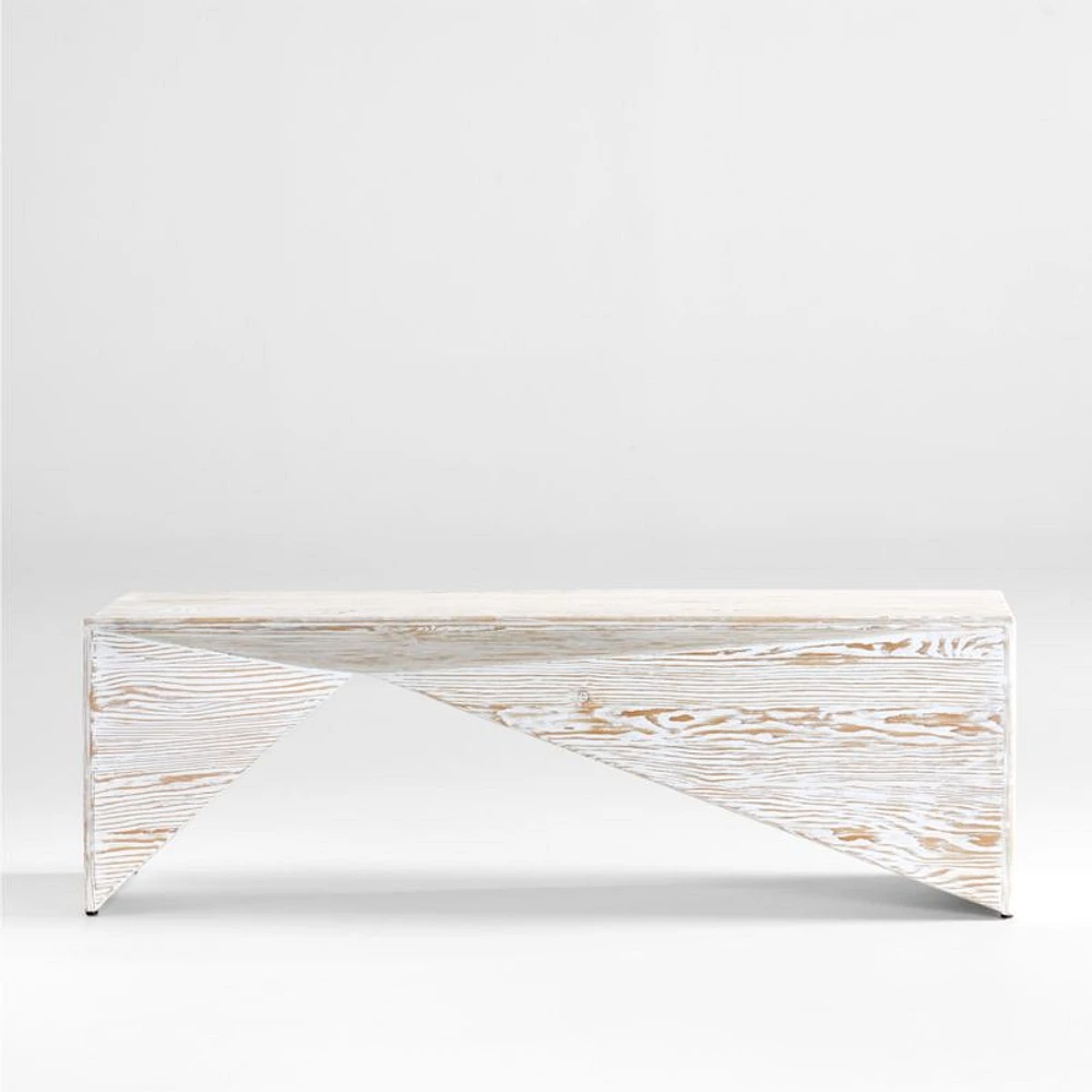 Nord White Wood Entryway Bench