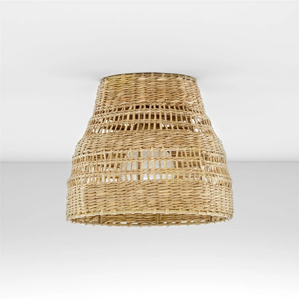 Nossa Small Natural Woven Flush Mount Light