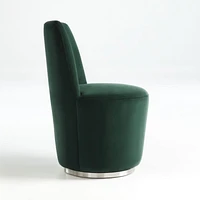 Ofelia Hunter Green Velvet Swivel Dining Chair