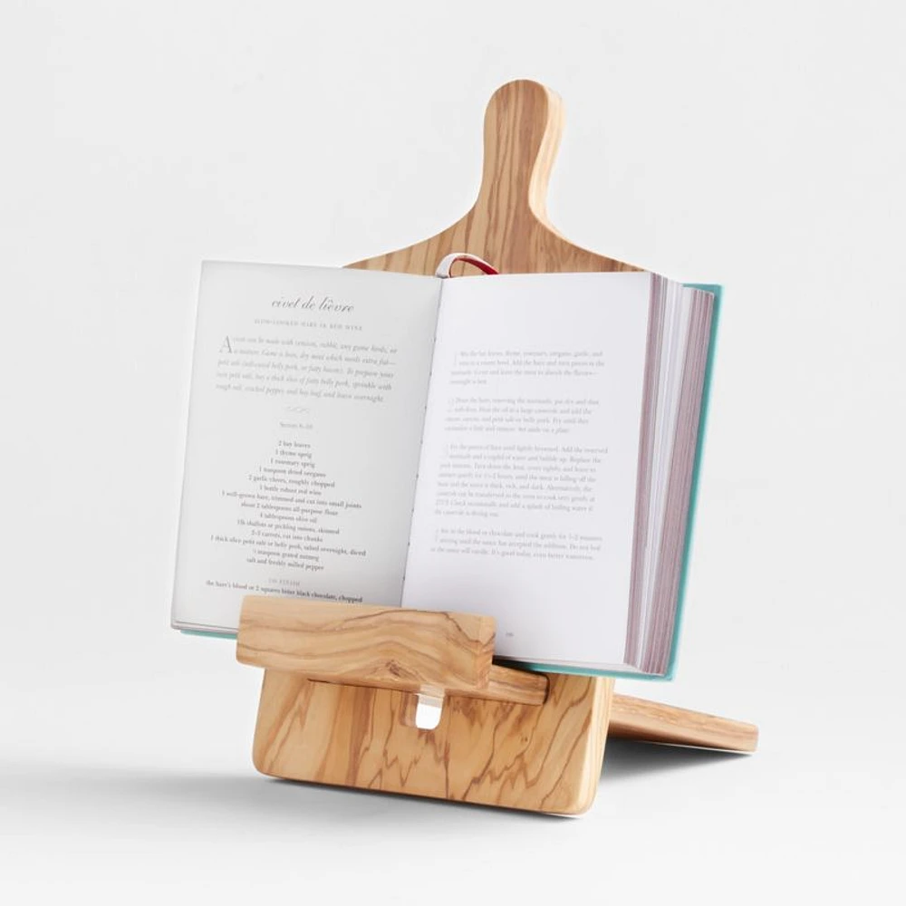 Olivewood Cookbook and Tablet Stand