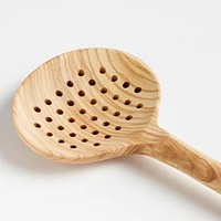 Crate & Barrel Olivewood Slotted Spoon