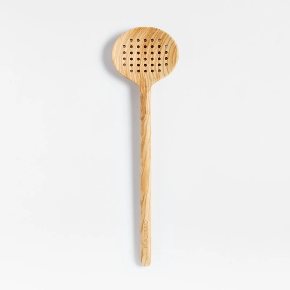 Crate & Barrel Olivewood Slotted Spoon