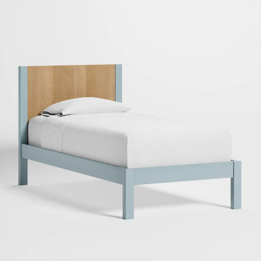 Opie Kids Twin Two-Tone Wood and Blue Cloud Bed
