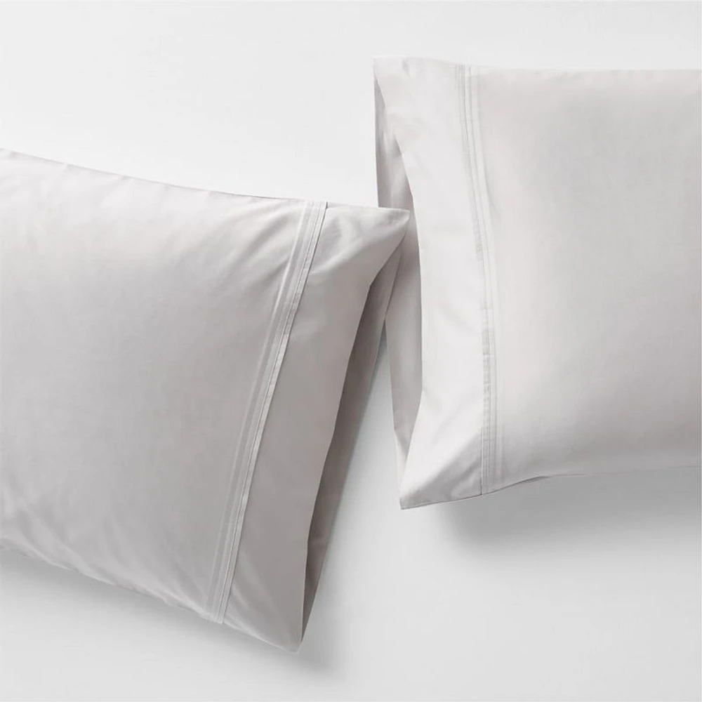 Favorite Organic Cotton Sateen Dove Grey Standard Pillowcases, Set of 2