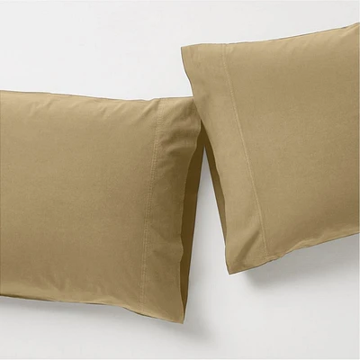 Favorite Washed Organic Cotton Aged Bronze Standard Pillowcases, Set of 2