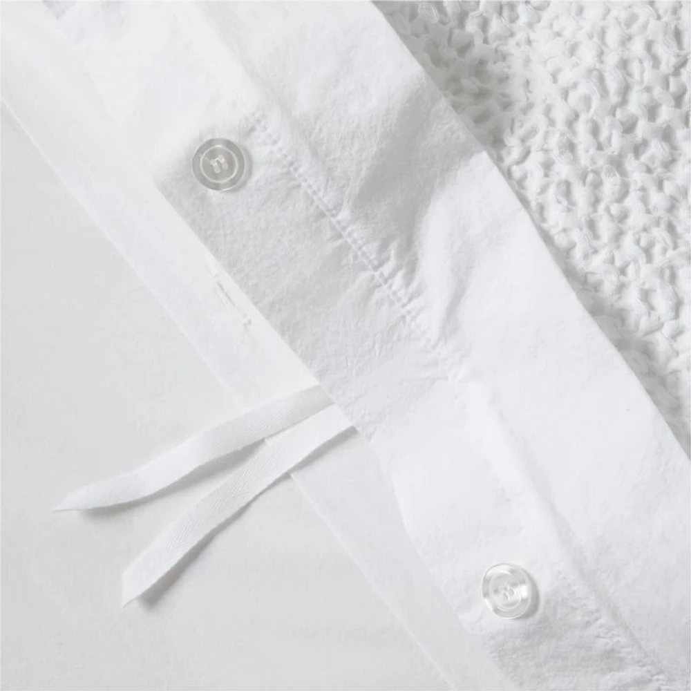Organic Cotton Waffle Crisp White Full/Queen Duvet Cover