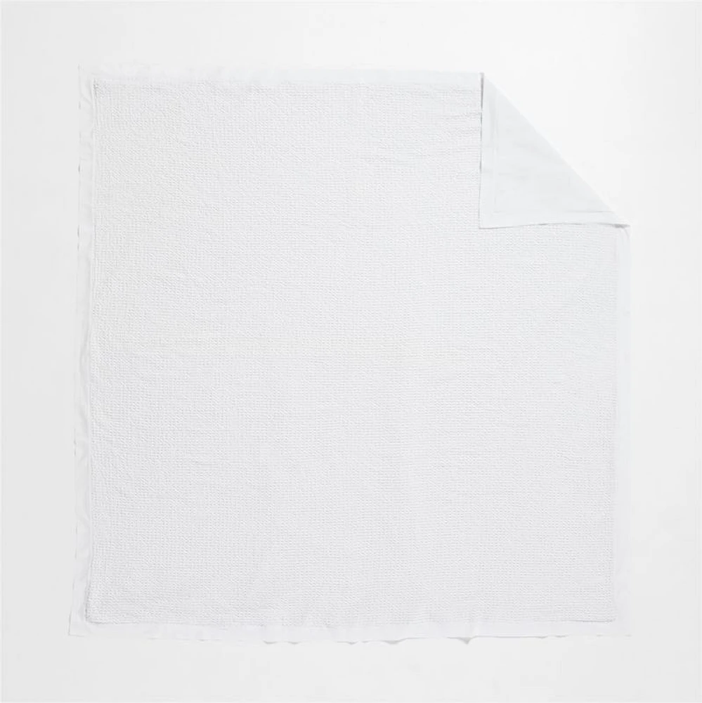 Organic Cotton Waffle Crisp White Full/Queen Duvet Cover