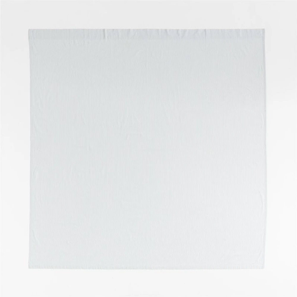 Organic Cotton Mist Blue Classic Stripe Shower Curtain