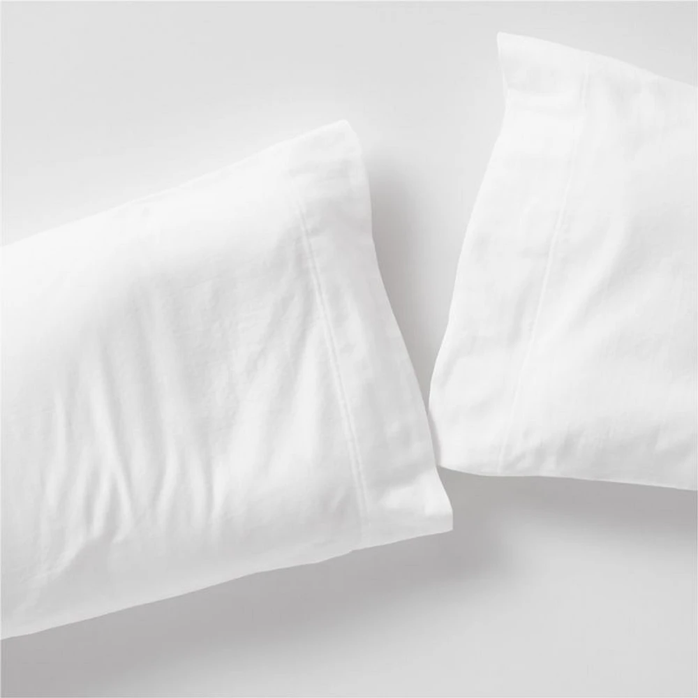 Aire Organic Cotton White Standard Pillowcases, Set of 2