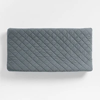 Cozy Cloud Slate Blue Washed Organic Cotton Changing Pad Cover
