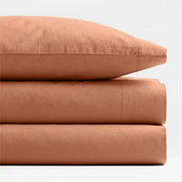 Cozy Cloud Canyon Orange Washed Organic Cotton Toddler Sheet Set
