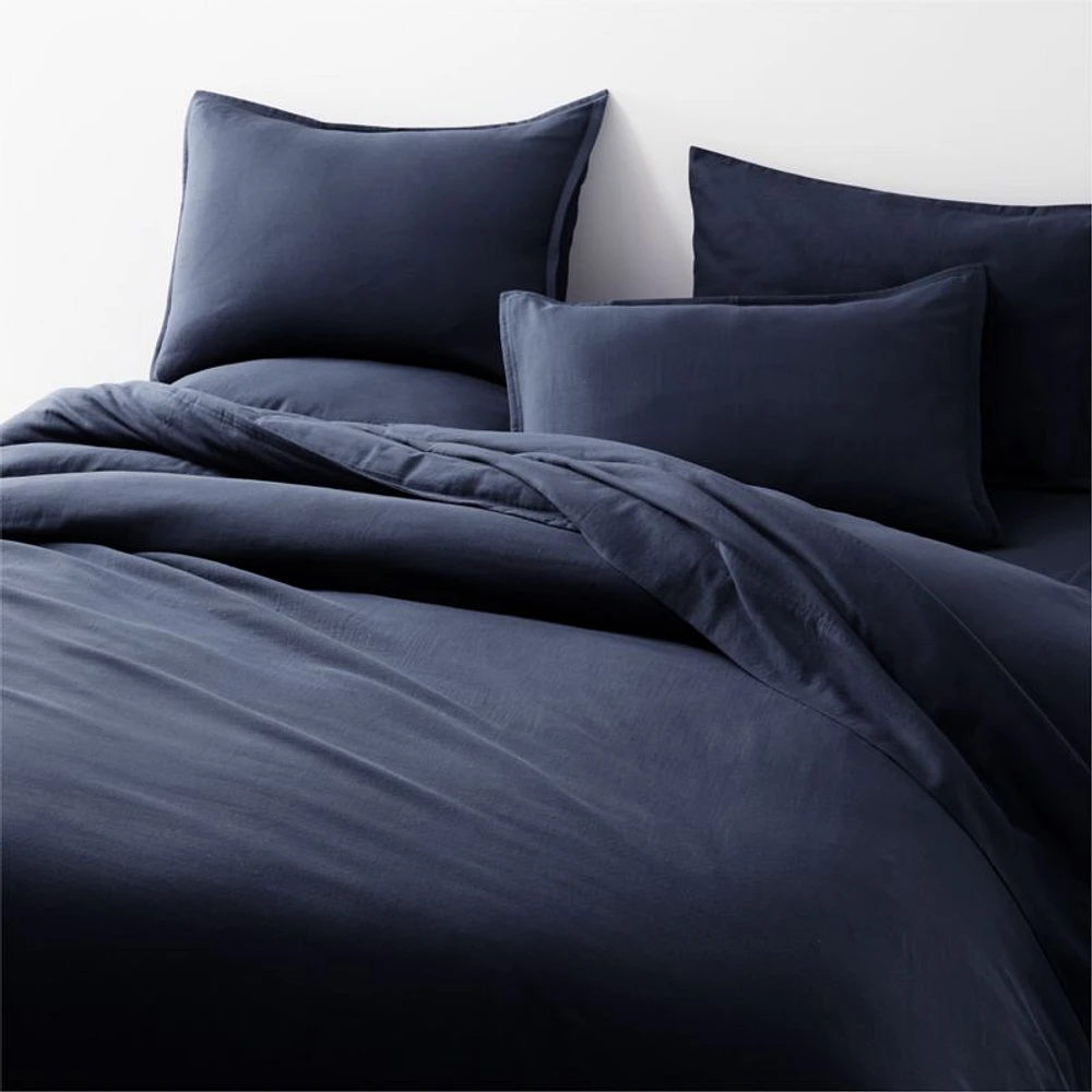 Organic Double Weave Indigo Blue King Duvet